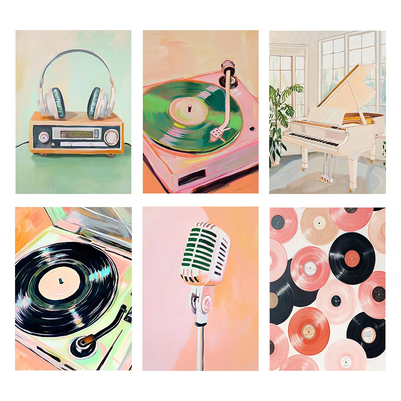 Picture Of Musical Instrument - (Без рамы) Ретро-постер с музыкальным артом,