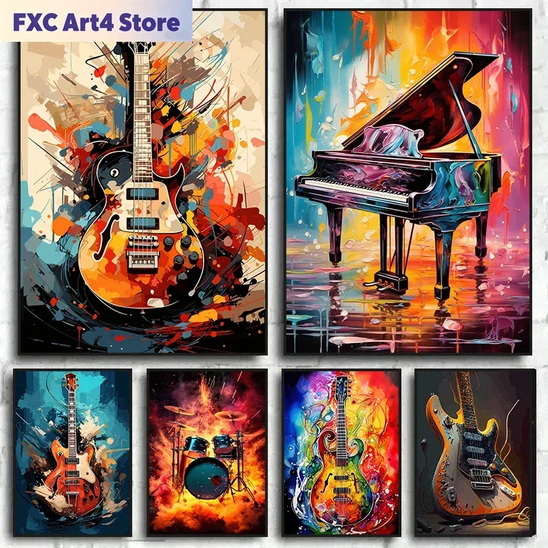 Безрамные абстрактные цветные  – обзор и цена Picture Of Musical Instrument